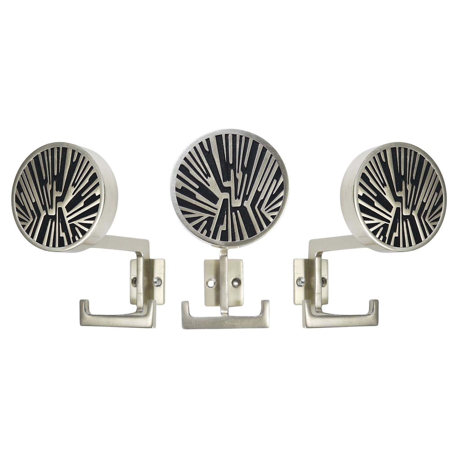 Set Of 4 Op Art Wall Coat Hooks, Mid Century Modern, Austria, 1960s