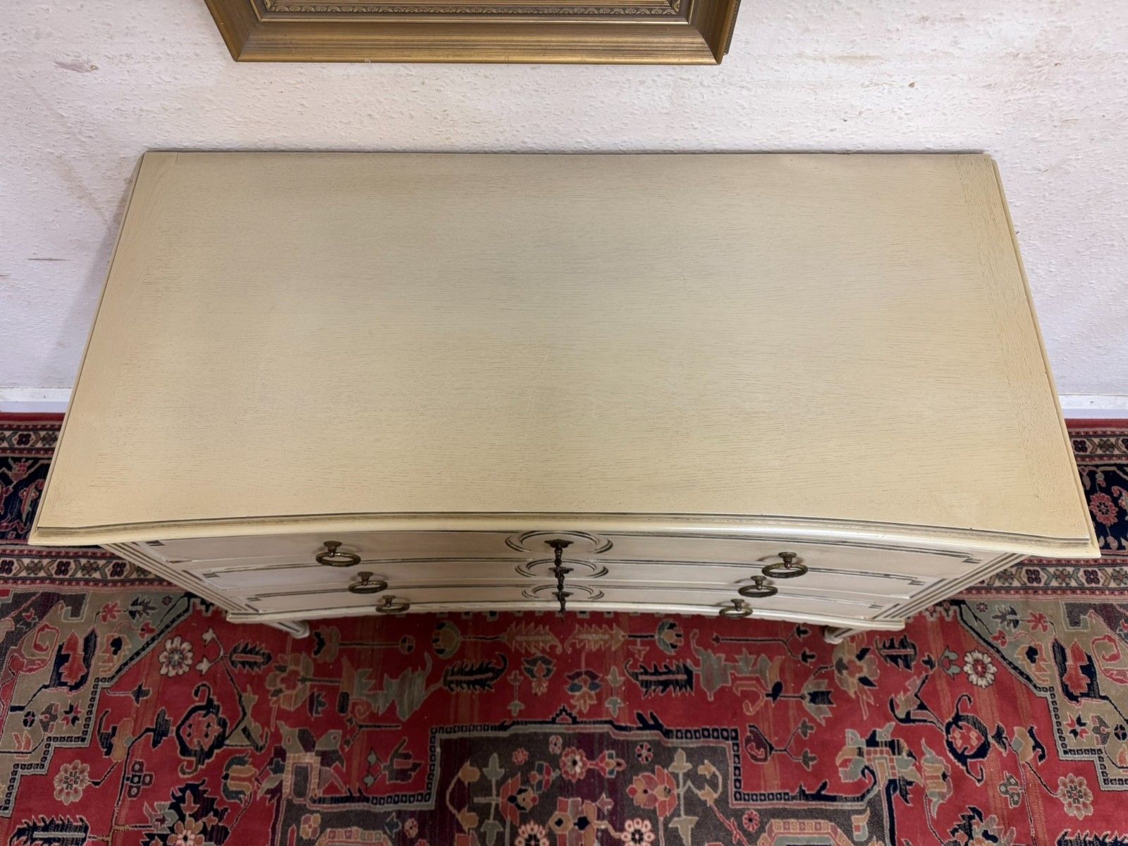 Antique French Empire Curved Chest Of Three Drawers Circa 1920 photo vinterior