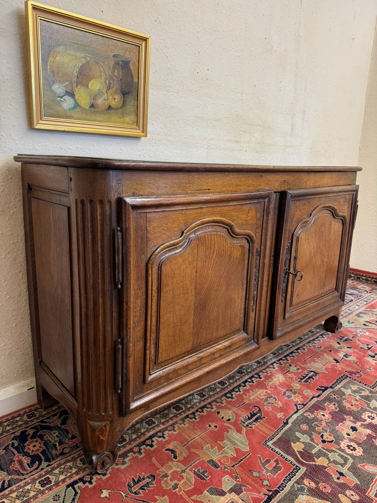 Antique French Country Oak Two Door Cupboard Circa 1870 photo Furniture