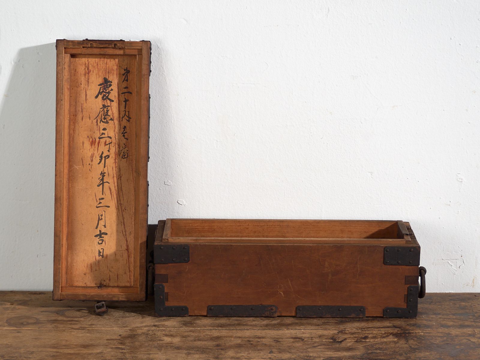 photo for sale Antique Japanese Document Box With Iron Hardware And Lock – Meiji Period (C.1880–1910)