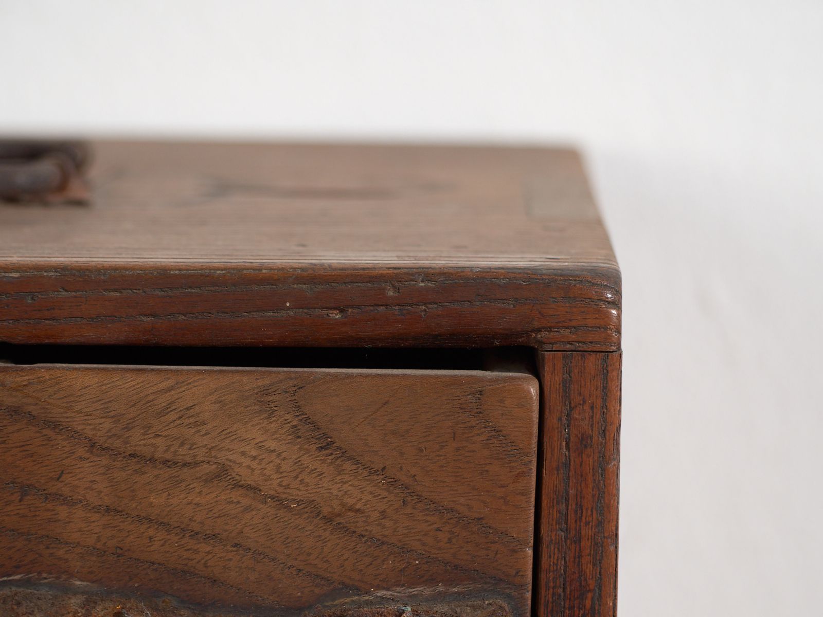 Antique Japanese Wooden Storage Box With Drawer – Meiji–Taishō Period (C.1890–1920) photo 280.0