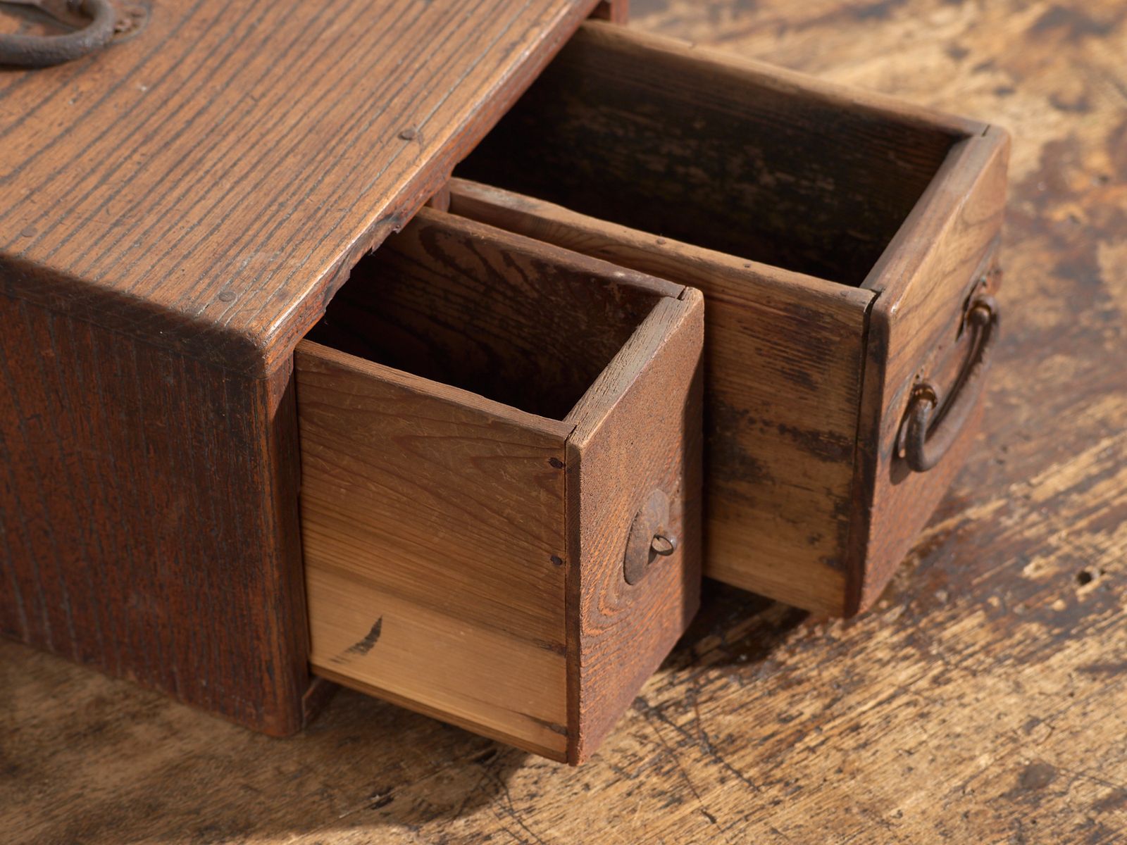 Antique Japanese Wooden Storage Box With Drawer – Meiji–Taishō Period (C.1890–1920) photo buy
