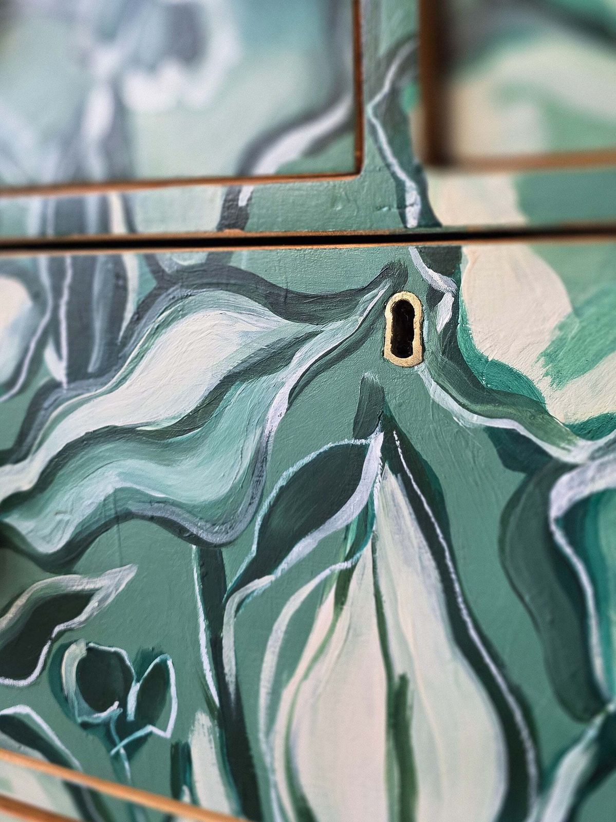 Hand Painted Floral Folk Painted Pine Chest Of Drawers photo buy