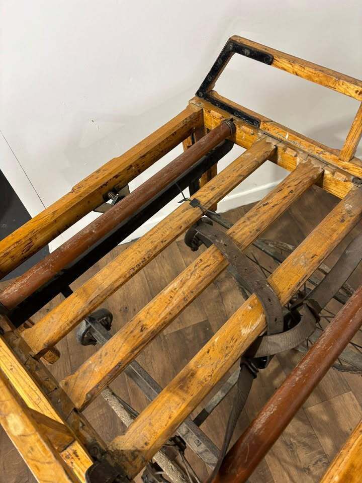 Garden Decor Victorian Wooden & Cast Iron Coffin Cart photo