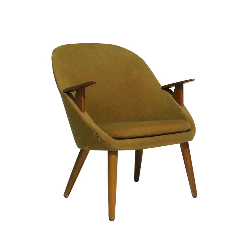 Danish Armchair In Beech And Teak