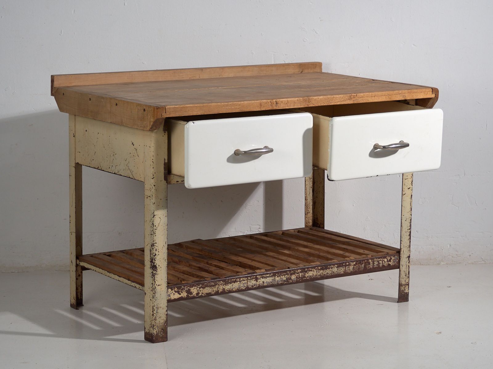 Japanese Industrial Work Table – Showa Period (C.1950–1979) photo for sale
