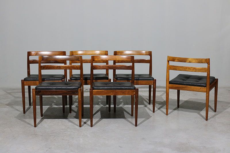 Set Of 6 Kai Kristiansen Chairs In Rosewood. photo furniture