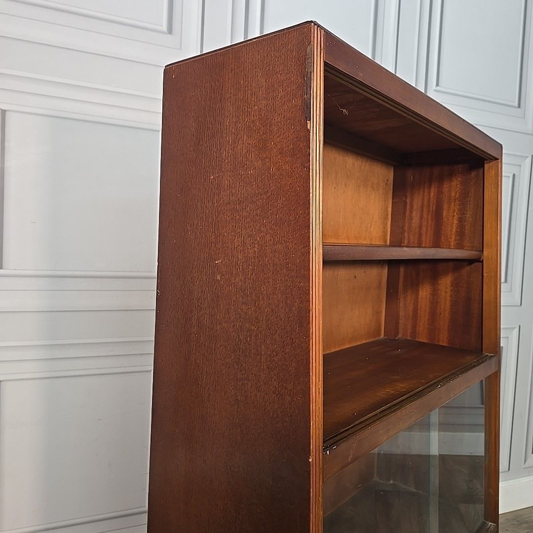 Vintage Bookcase Display Cabinet Mid Century Sliding Glass Doors Retro Mcm photo vinterior