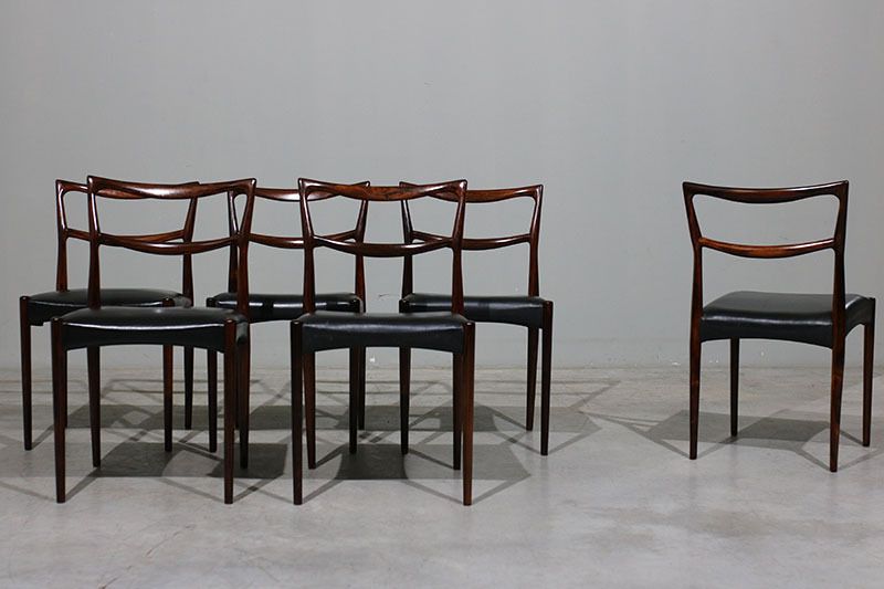 Set Of 6 Hw Klein Chairs In Rosewood.