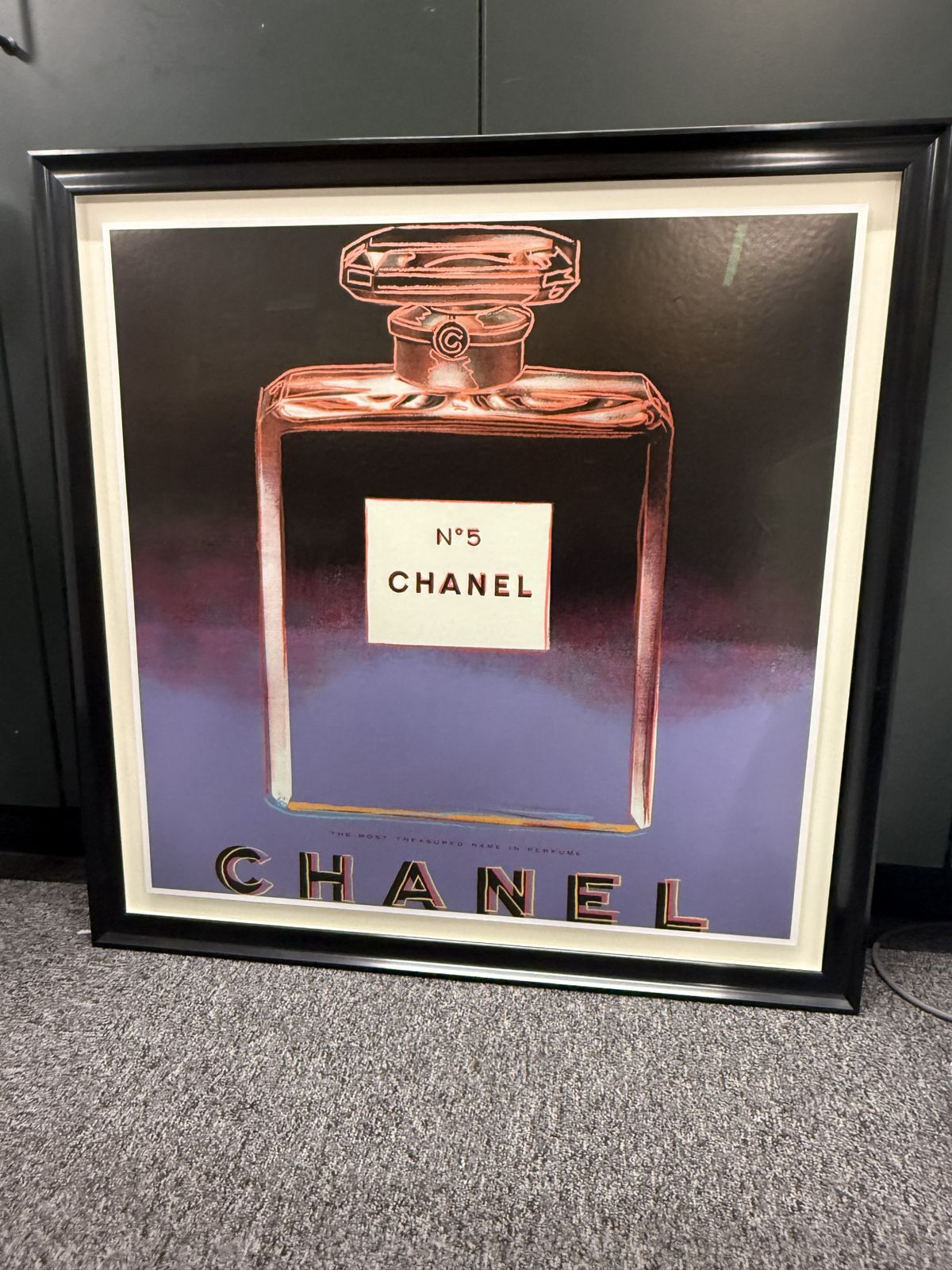 Andy Warhol Chanel N5 Vintage Poster Black & Pink (Framed)