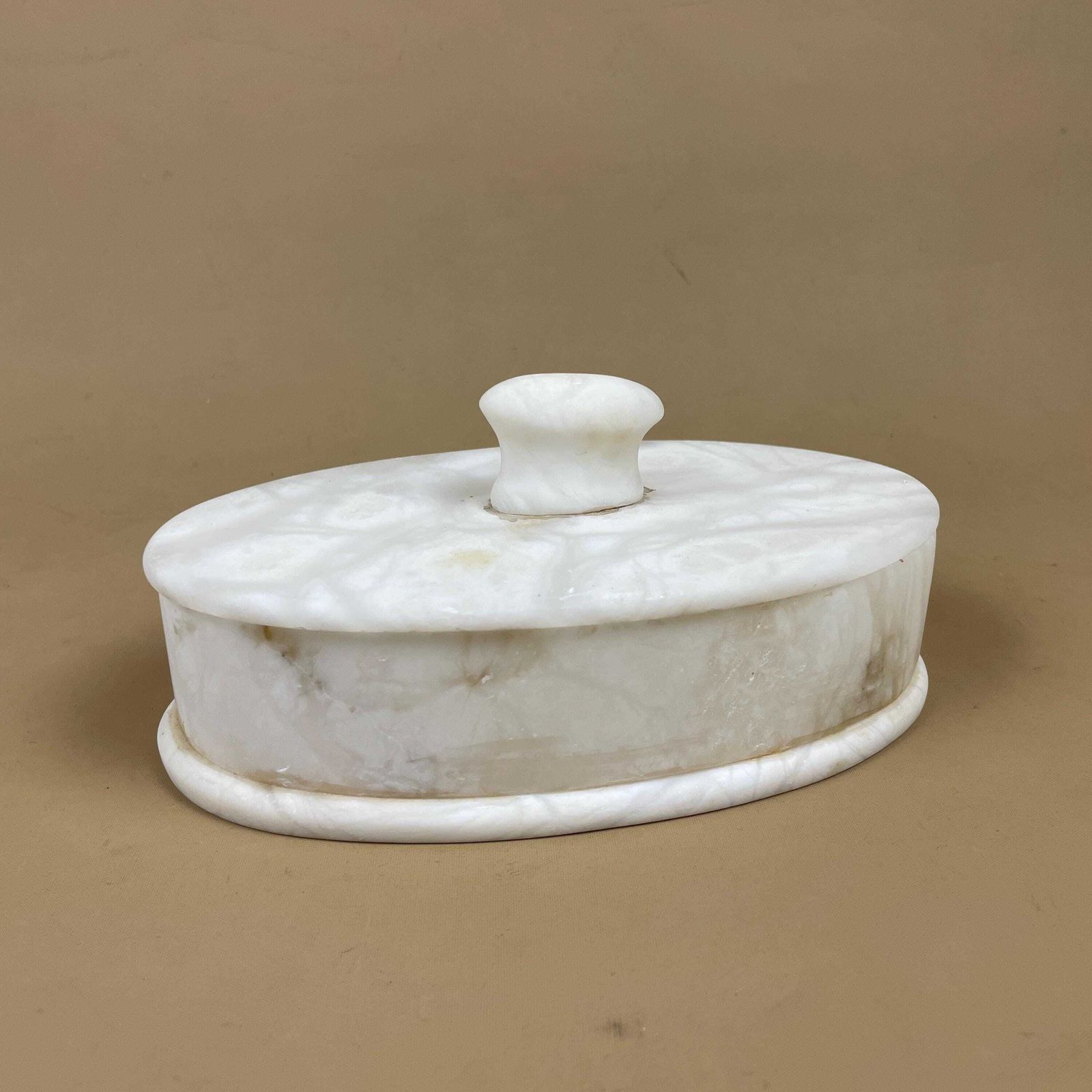 White Onyx Trinket Box Marble Lidded Pot Decorative Vanity Storage Keepsake Stone Jewellery Box Bedroom Dressing Table Decor photo furniture