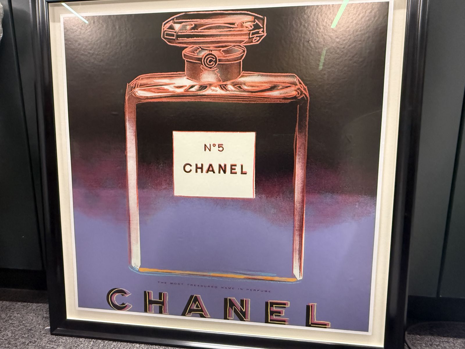 Andy Warhol Chanel N5 Vintage Poster Black & Pink (Framed) photo 475.0