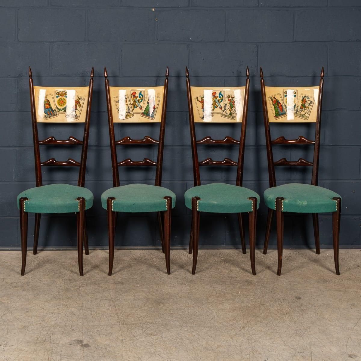 20thc Italian Dining Set / Games Table With Playing Cards Motif By Aldo Tura photo vintage