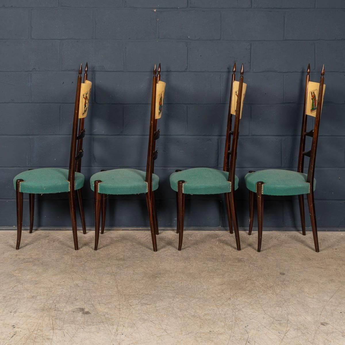 photo furniture 20thc Italian Dining Set / Games Table With Playing Cards Motif By Aldo Tura