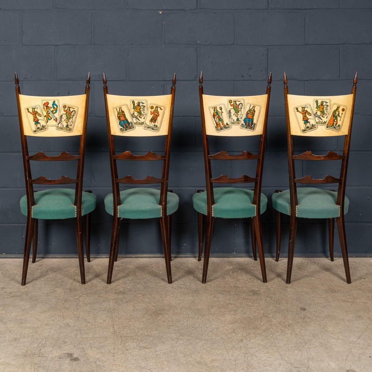 photo for sale 20thc Italian Dining Set / Games Table With Playing Cards Motif By Aldo Tura