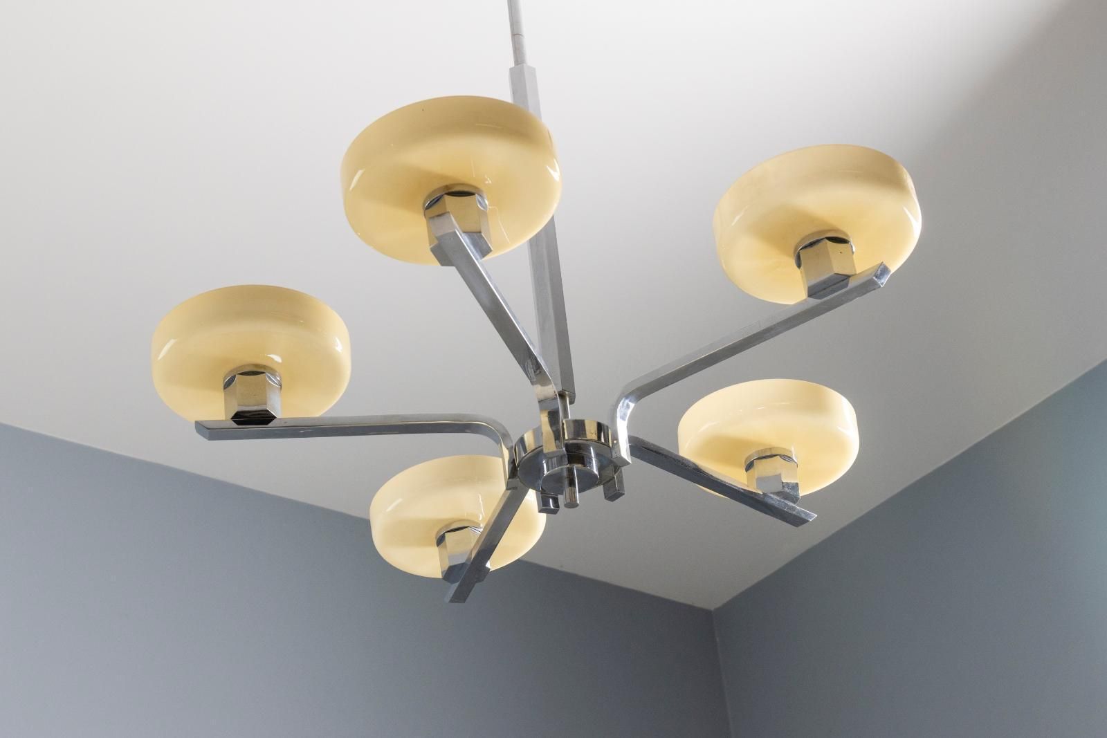 Art Deco Chandelier Bauhaus Influence 1930s photo for sale
