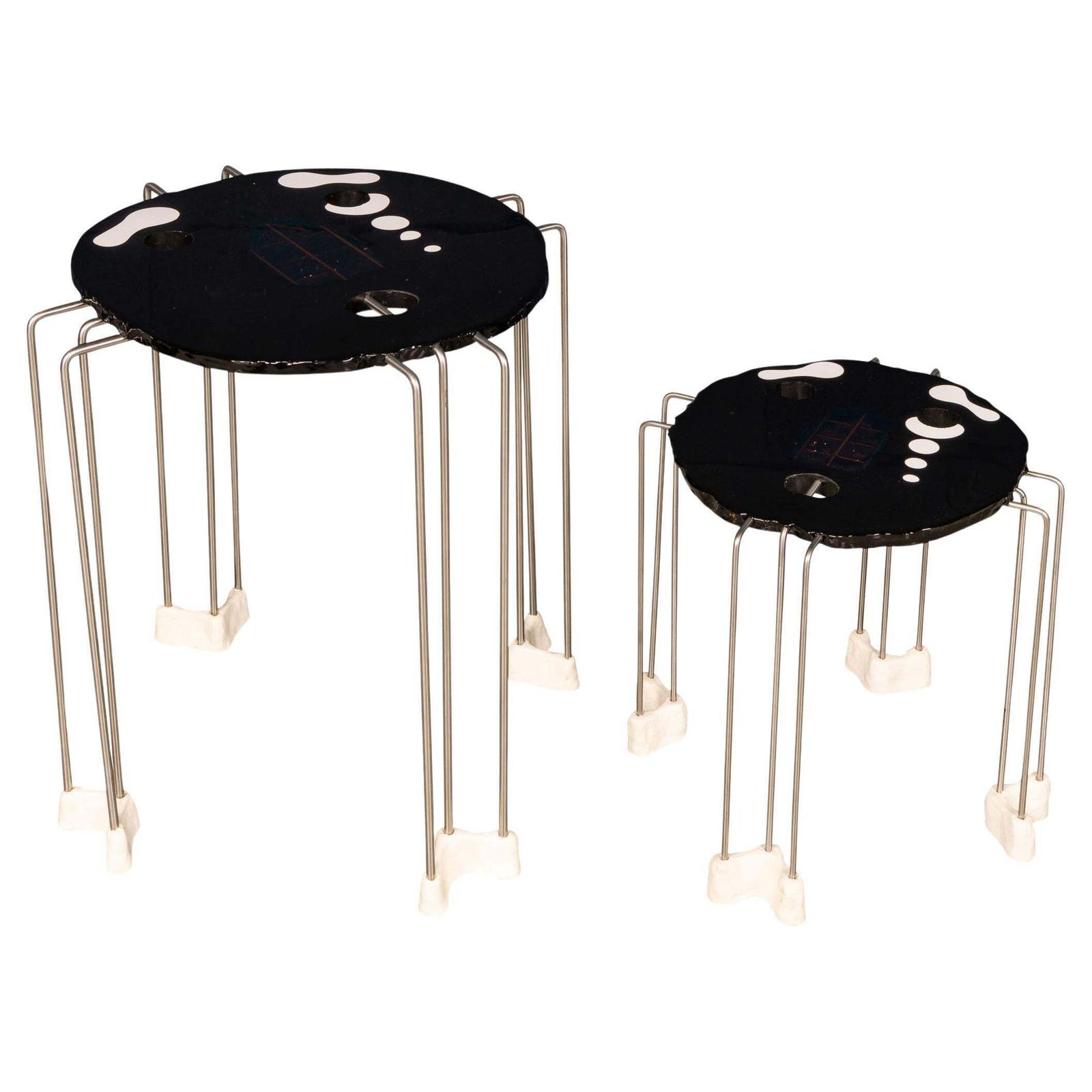 Gaetano Pesce Sculptural Coffee Tables In Black Resin, Fish Design