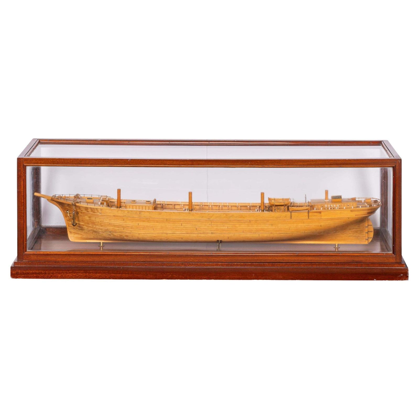 20thc Maritime Club House Cased Planked & Framed Ship Model By A. Kausen C.1934