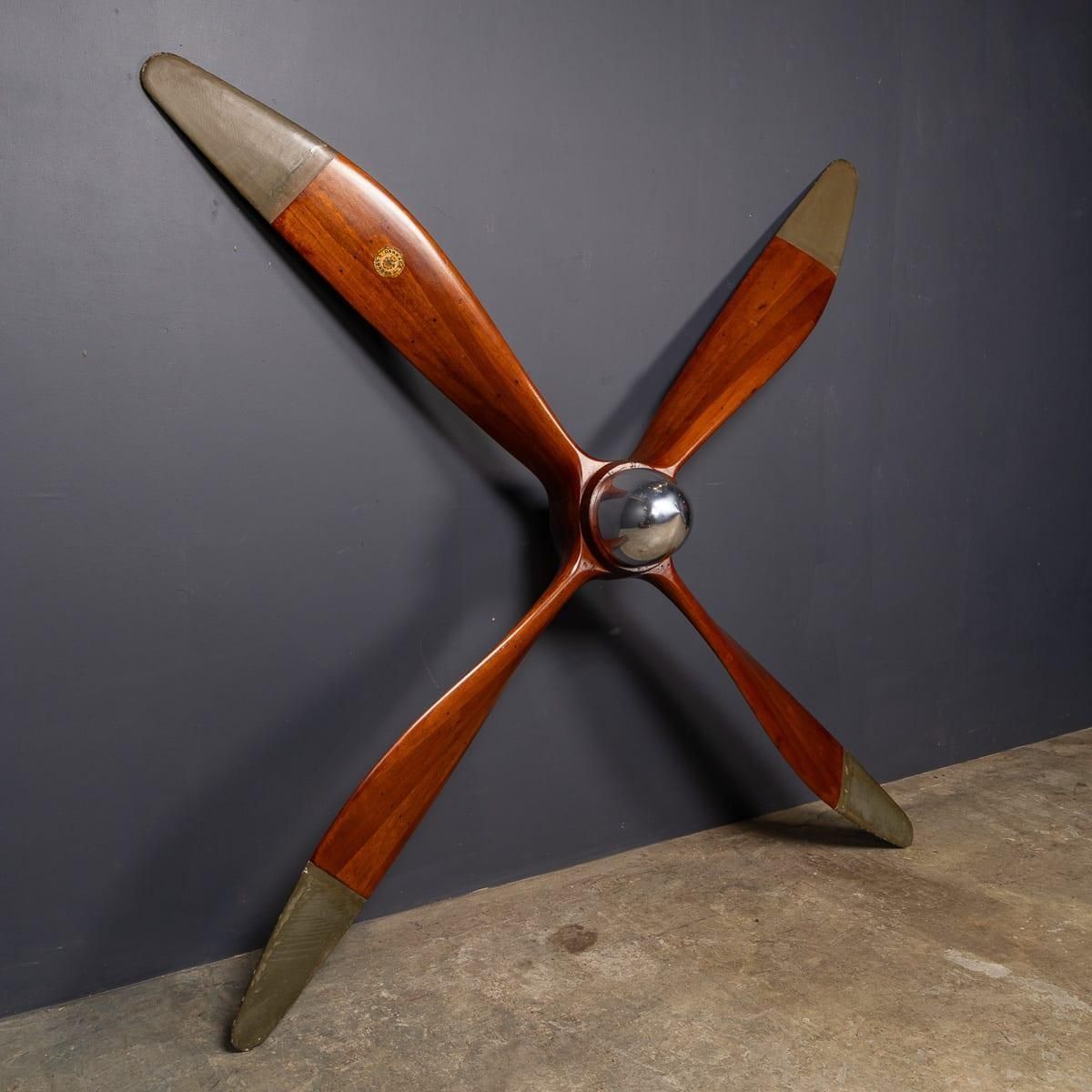Antique 20thc Wwi British R.A.F. Fe8 Fighter Plane Four Blade Propeller C.1916 photo for sale