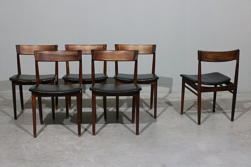 Set Of 6 Henry Rosengren Hansen Chairs In Rosewood. photo furniture