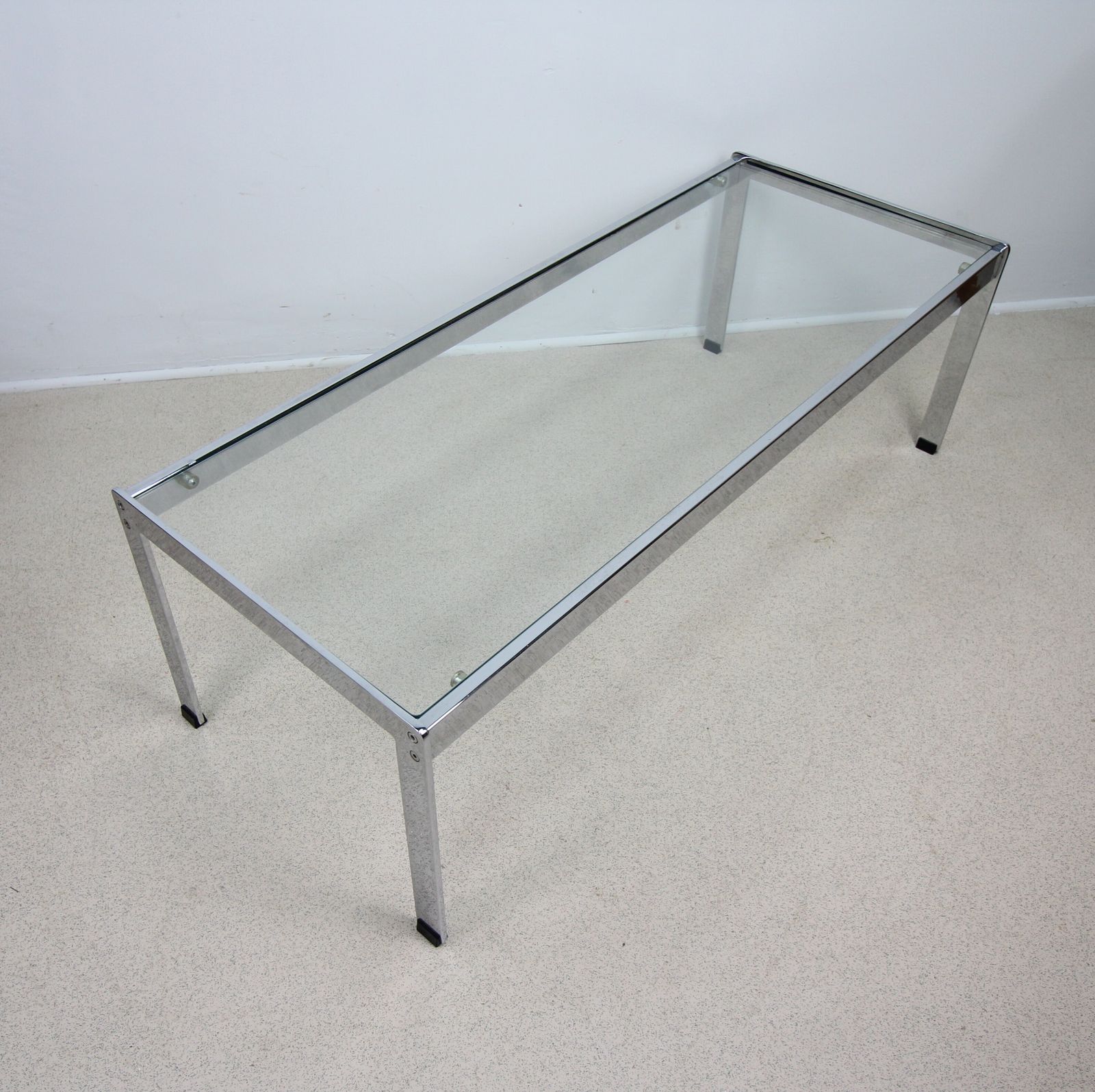Merrow Associates Chrome & Glass Coffee Table photo for sale