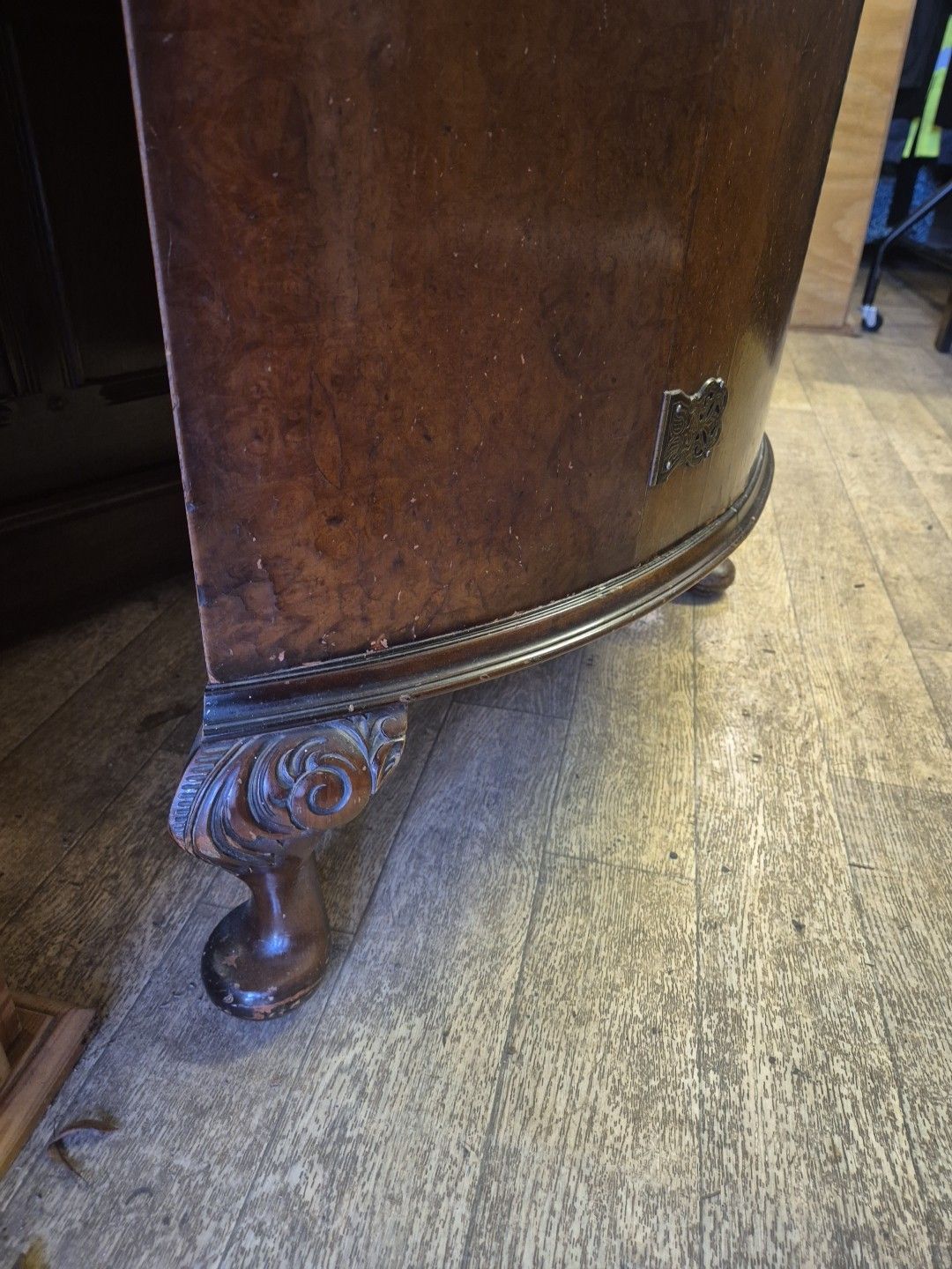 Early 20thc Burr Walnut Demi Lune Side Cocktail Drinks Cabinet By G & F photo 250.0