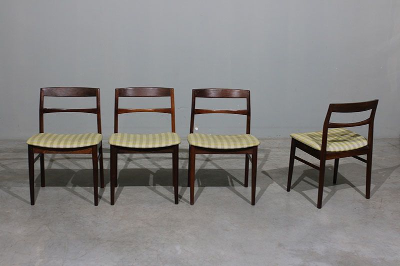 Set Of 4 Henning Kjaernulf Chairs In Rosewood. photo furniture