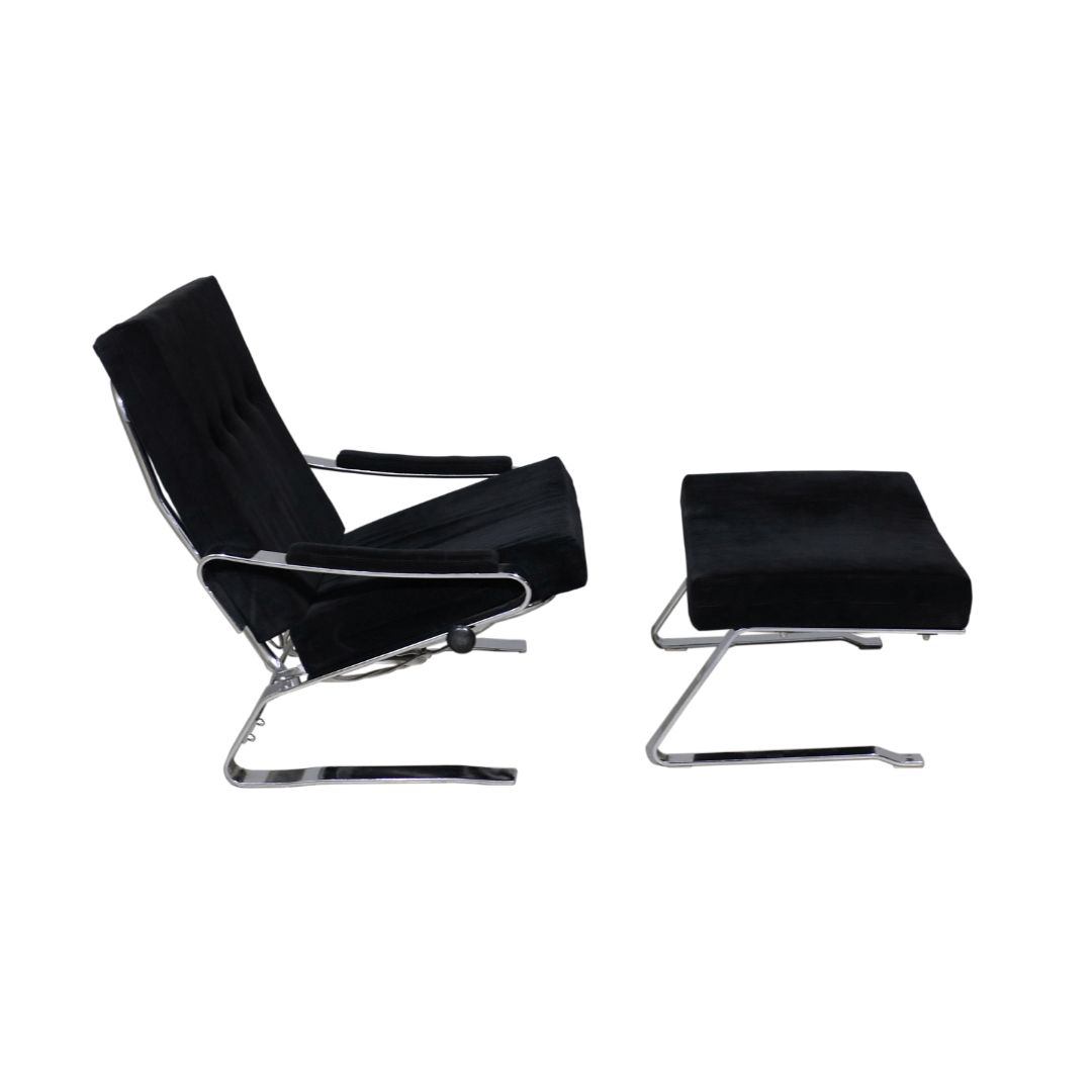 Nordic Armchair From The 1970s With Footrest. photo Furniture