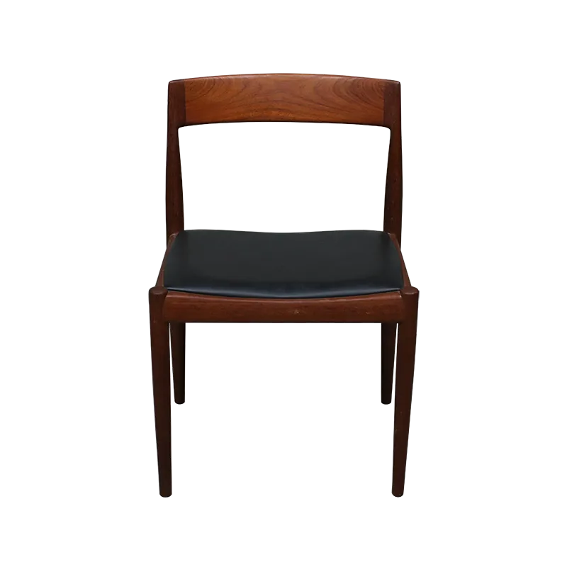 Set Of 6 Kai Kristiansen Model 4110 Chairs In Teak And Leather.