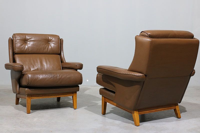 Pair Of Leather Armchairs Attributed To Aage Christiansen photo furniture