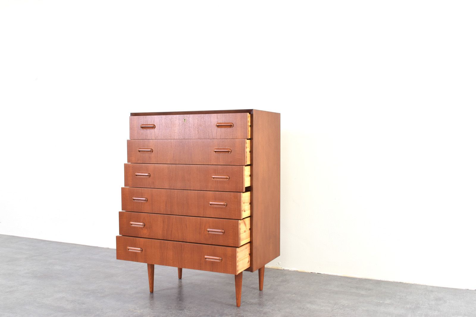 photo for sale Mid Century Danish Teak Chest Of Drawers, 1960s.