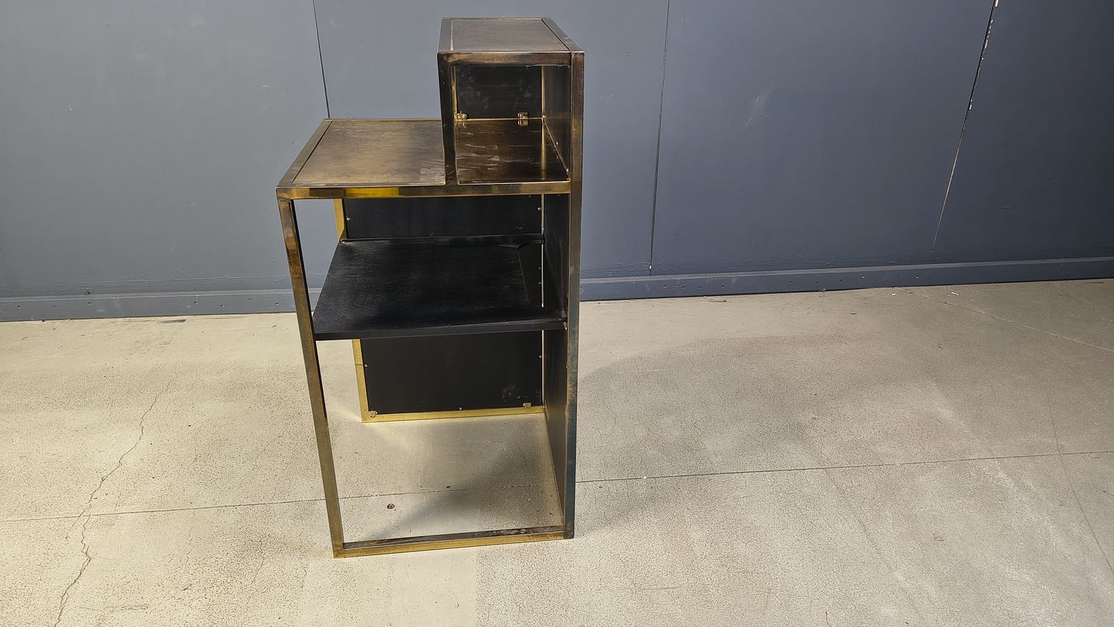 Furniture Vintage Brass Bar Counter By Belgochrom, 1970s photo
