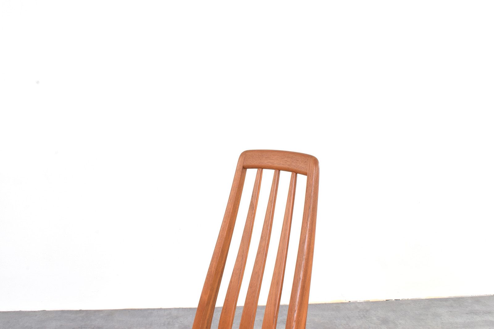 photo for sale Mid Century Teak & Wool Eva Dining Chairs By Niels Koefoed For Koefoed Hornslet, 1960s, Set Of 4