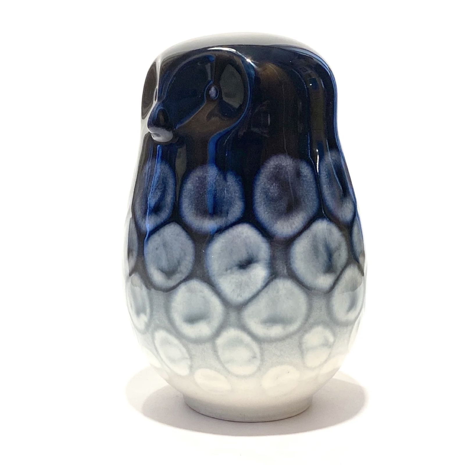 Poole Pottery Ceramic Owl Ornament In Ocean Glaze