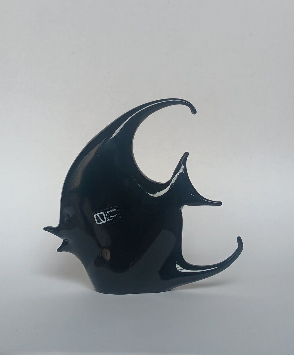 Black Murano Glass Fish Figure By Vincenzo Nason, 1970s photo furniture