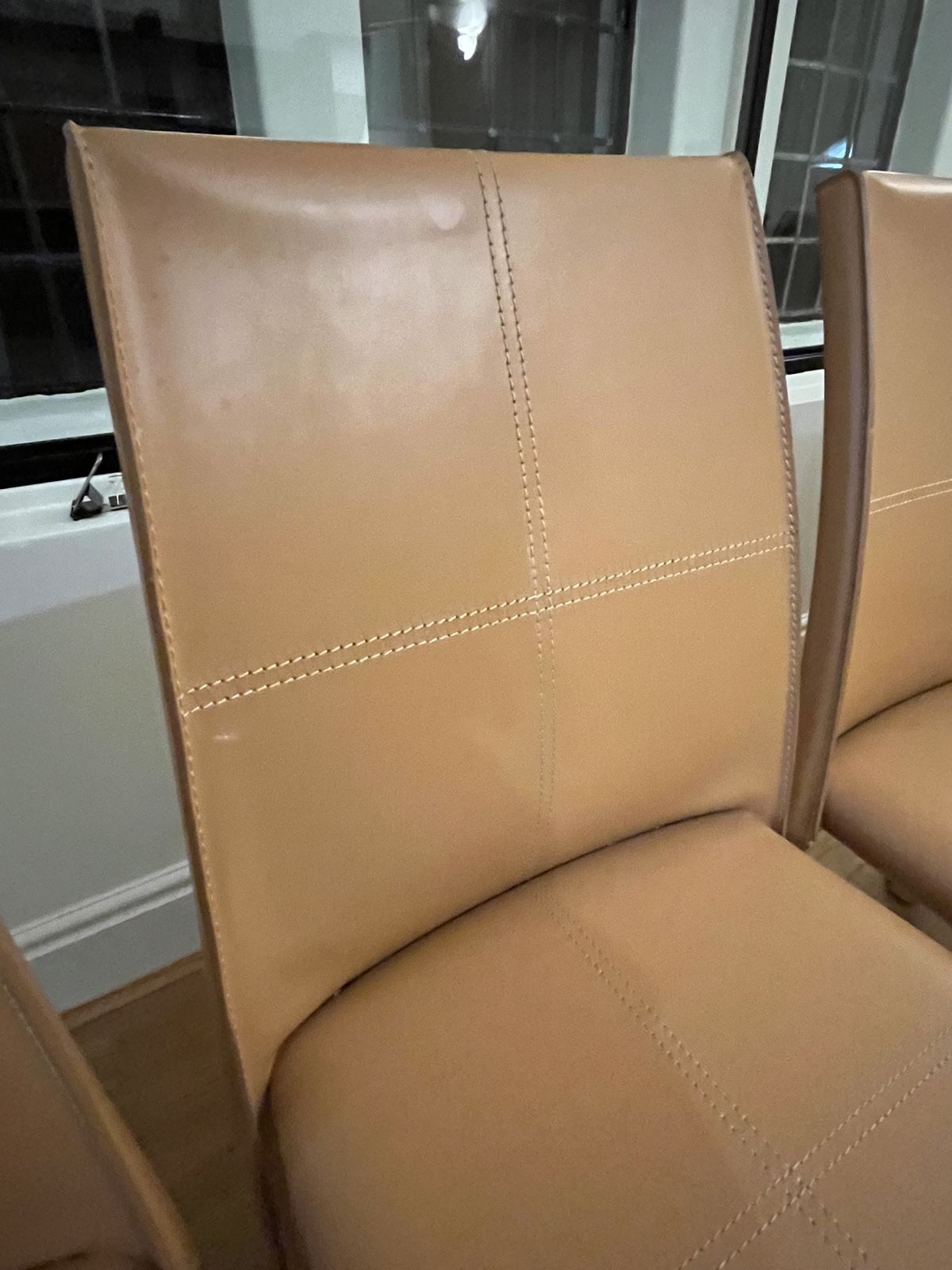 Roche Bobois Leather 'Kios' Dining Chairs   Set Of 6 photo vintage