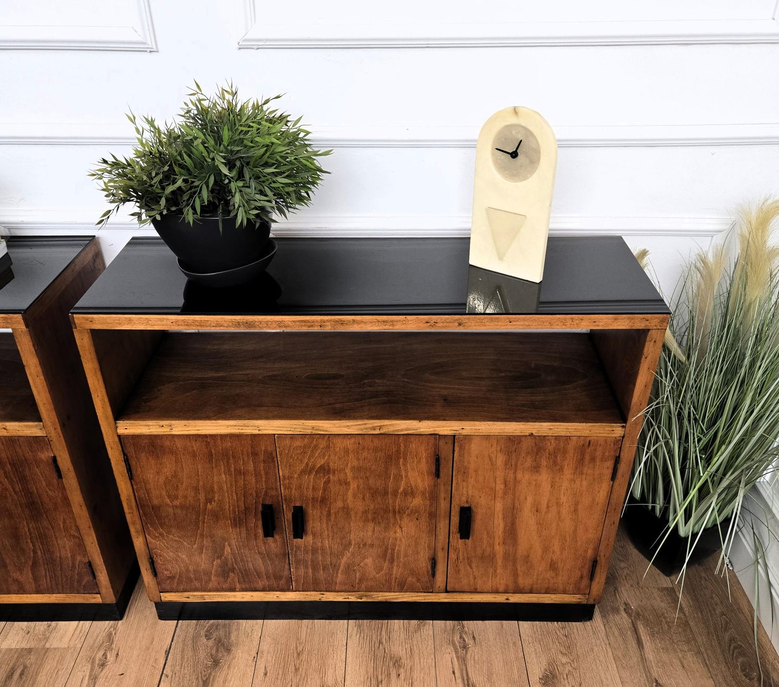 Pair Of 70s Mid Century Regency Art Deco Italian Wood Console Sideboard Credenza photo Furniture