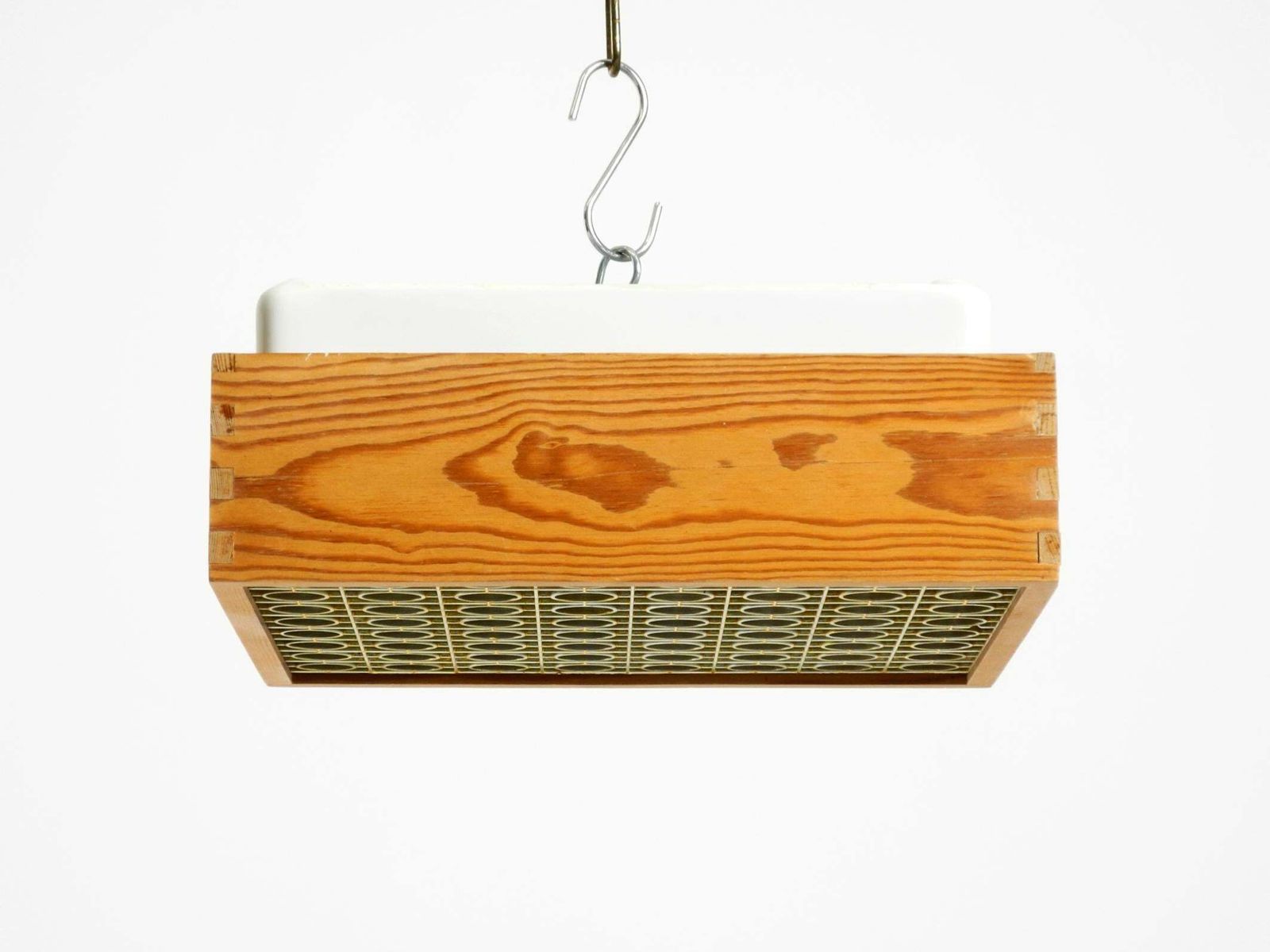 Beautiful 1970s Square Ceiling Lamp Made Of Pine Wood By Alda Sweden photo 650.0