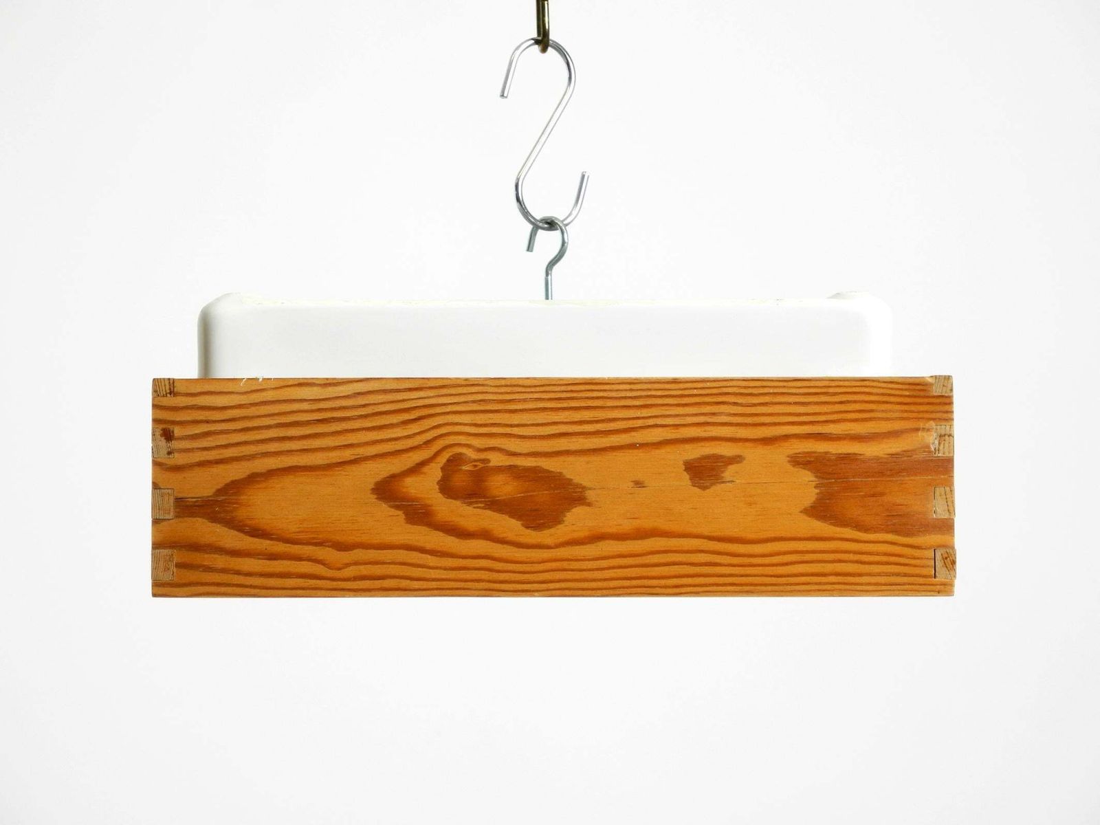 Beautiful 1970s Square Ceiling Lamp Made Of Pine Wood By Alda Sweden photo vinterior