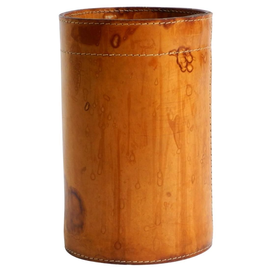 Beautiful 1960s Leather Paper Bin By Torben ørskov & Co Denmark