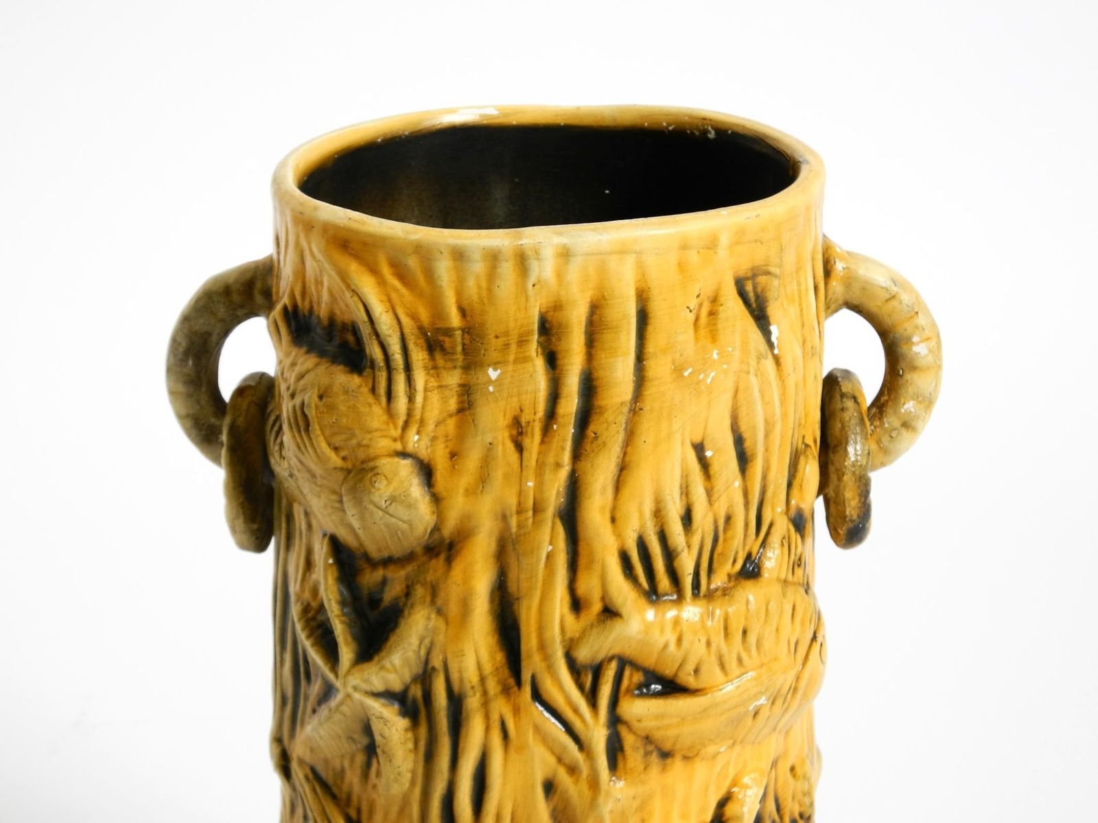 photo buy Handmade Glazed Ceramic Floor Vase With Maritime Fish And Starfish Motifs