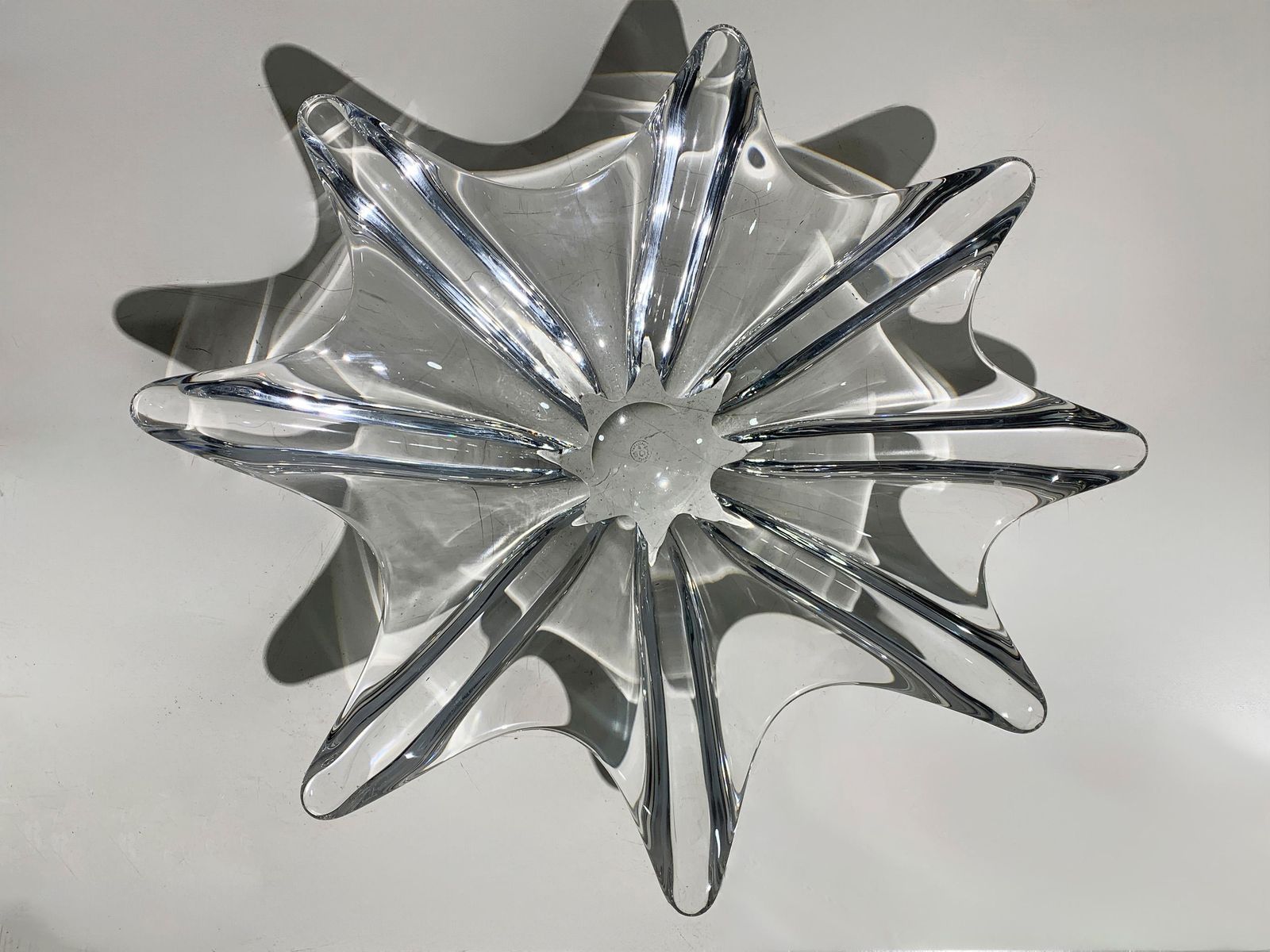 Mid Century Modern Baccarat "Stella" Crystal Starfish Centerpiece Bowl, France photo for sale