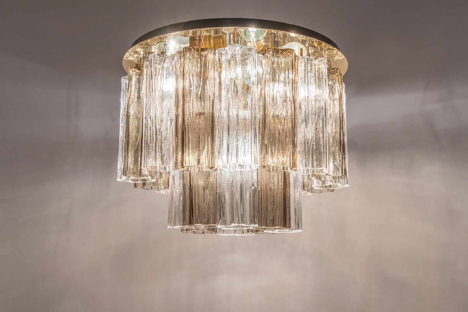 photo furniture 1 Of 2 Tronchi Murano Glass Flush Mount Light By Venini For Kalmar, Austria, 60s