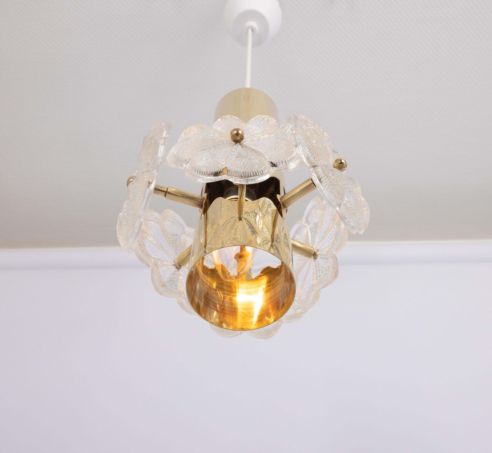 1 Of 5 Stunning Petite Sputnik Brass Pendant Light, Ernst Palme , Germany, 1960s photo vintage