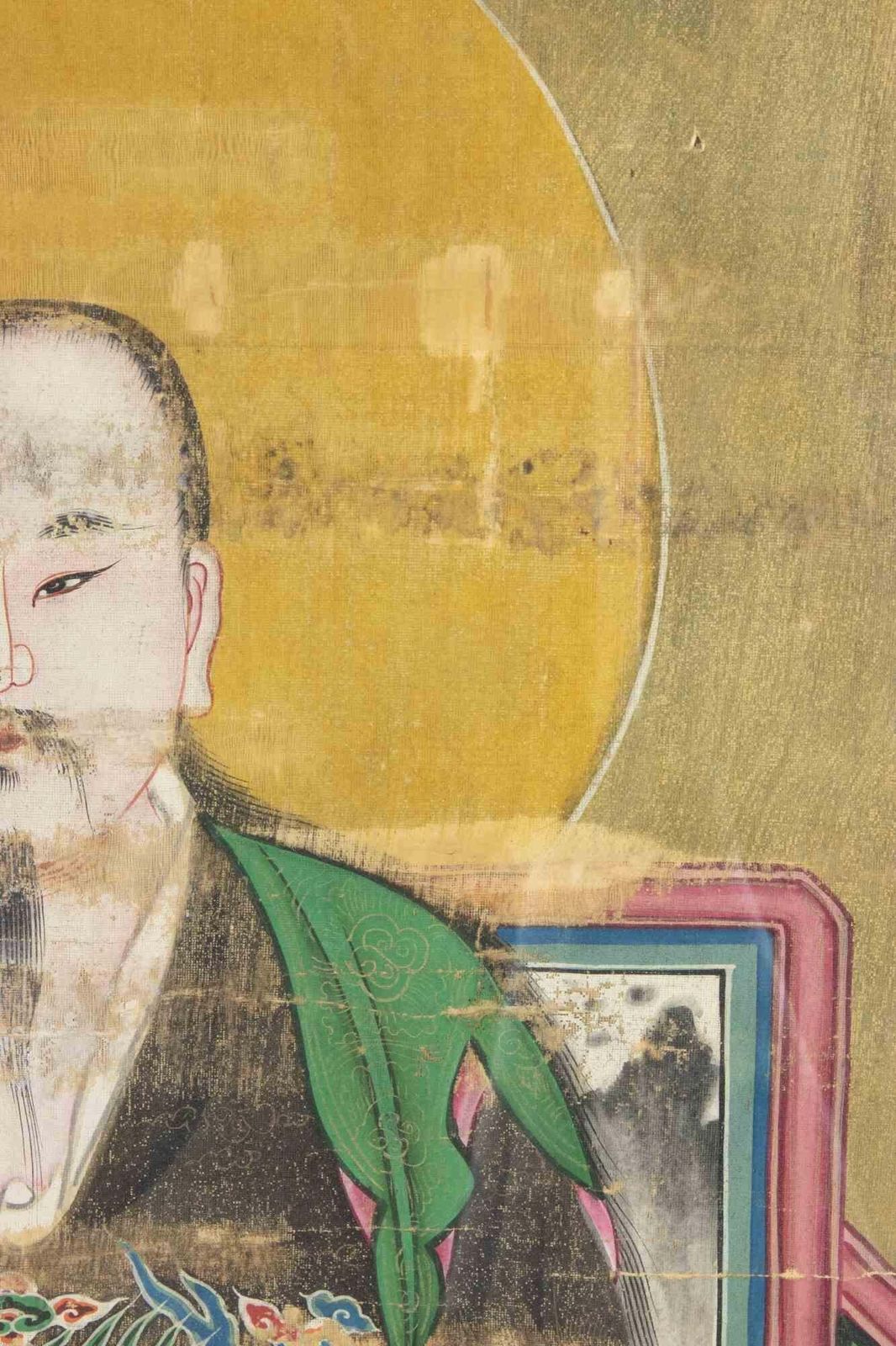 Unknownlarge Sino Tibetan Portrait Of A Seated Dignitary   Drawing   19th Century19th Century photo furniture