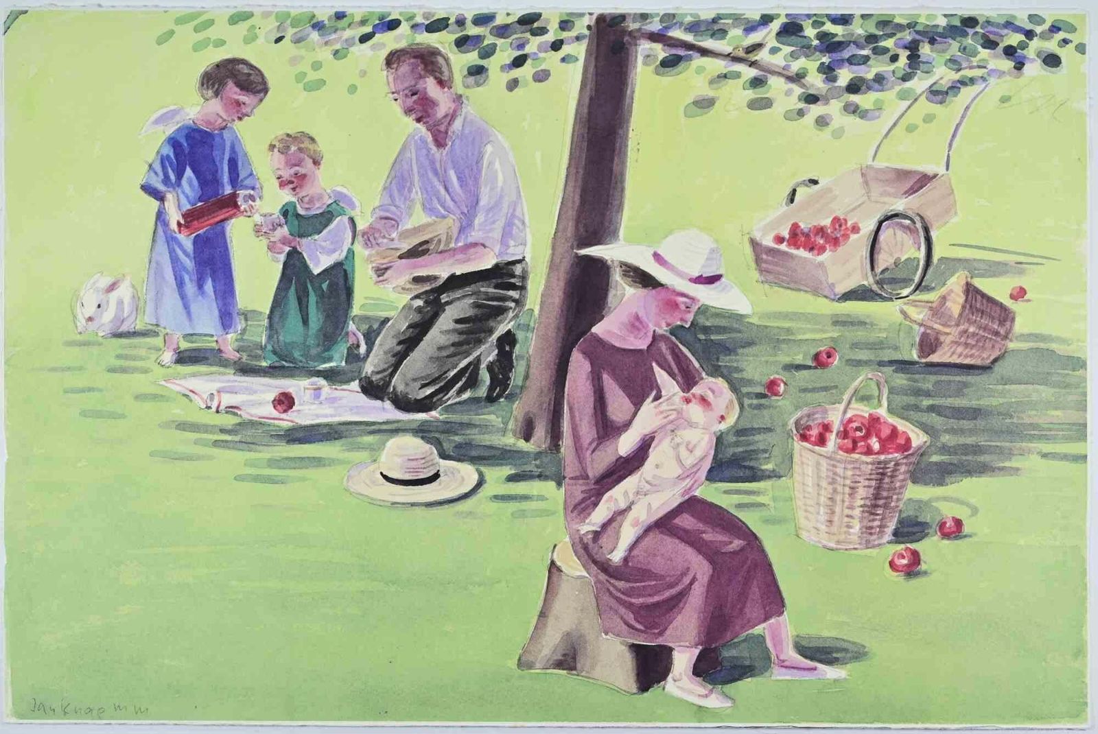 Jan Knapin The Countryside   Lithograph By Jan Knap   19991999