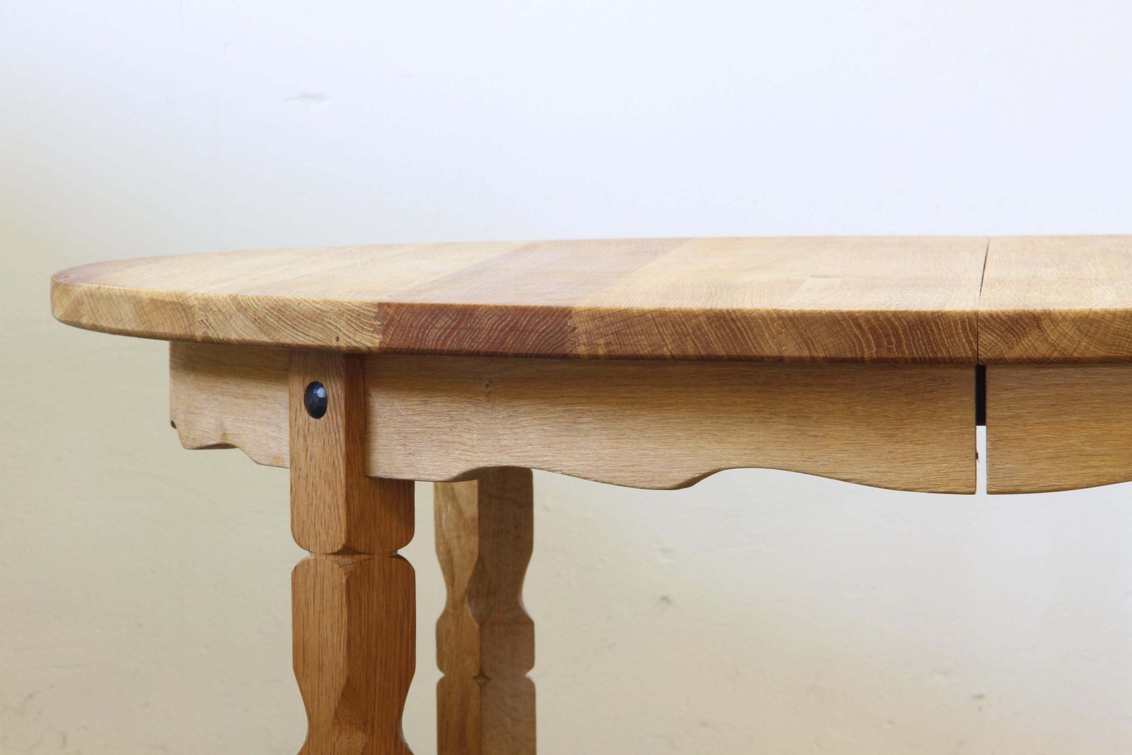 1960s Vintage Brutalist Danish Extending Oak Dining Table Style Henning Kjærnulf photo furniture