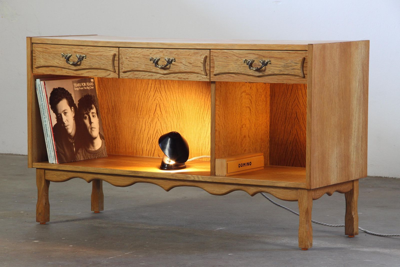 Vintage 1960s Danish Brutalist Oak Sideboard, In The Style Of Henning Kjærnulf photo buy