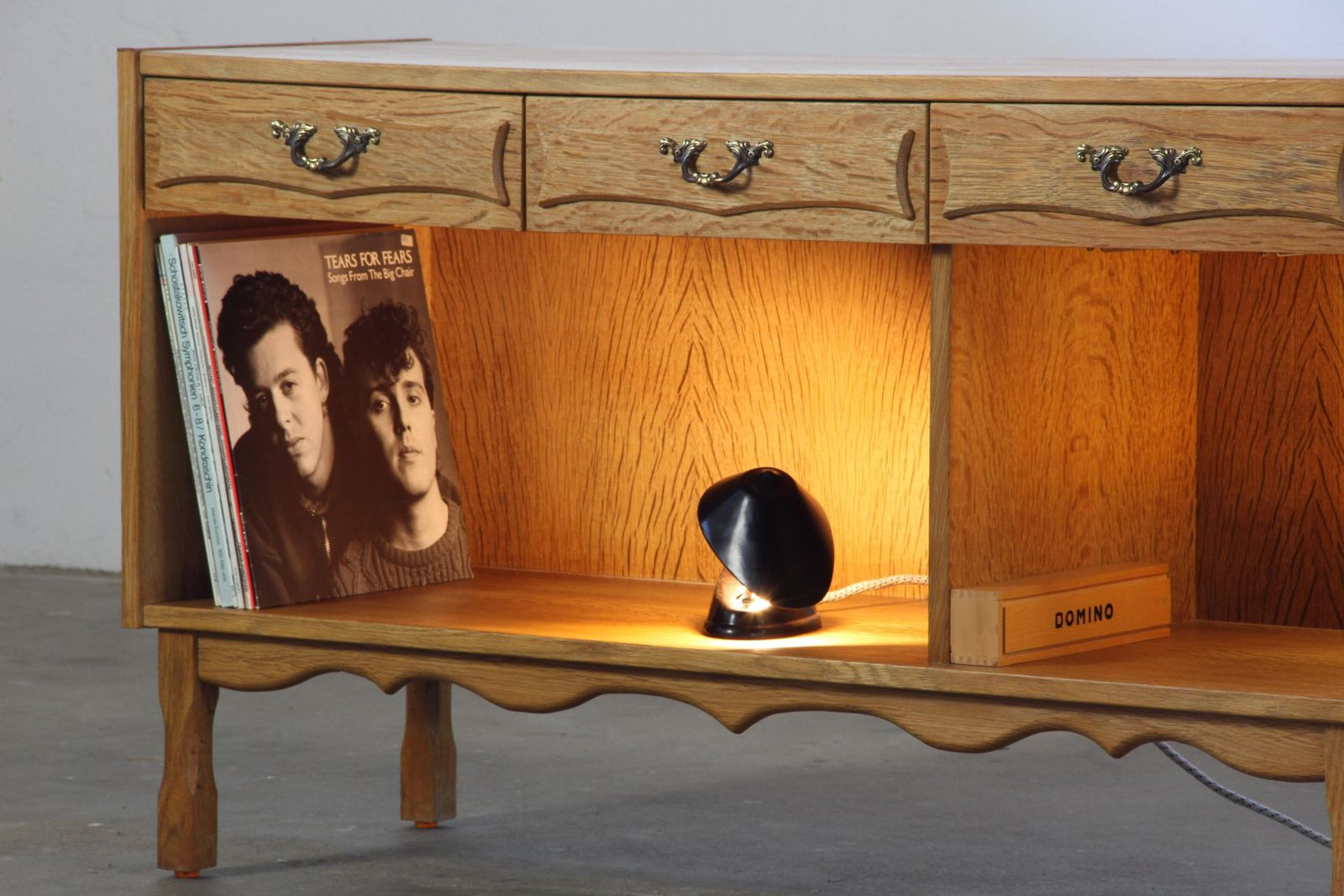 Vintage 1960s Danish Brutalist Oak Sideboard, In The Style Of Henning Kjærnulf photo vintage