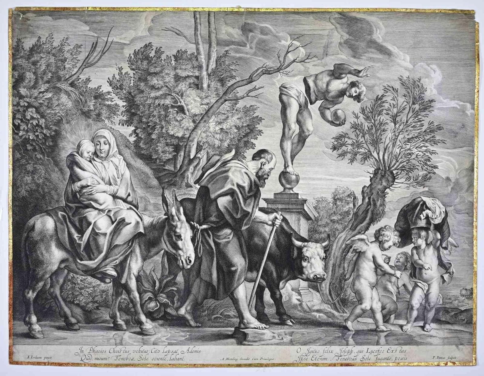 Paulus Pontiusthe Holy Family With Putti And...   Etching By Paulus Pontius   17th Century17th Century